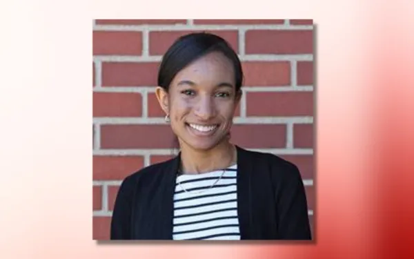 ayanna terry headshot on red and white ombre background